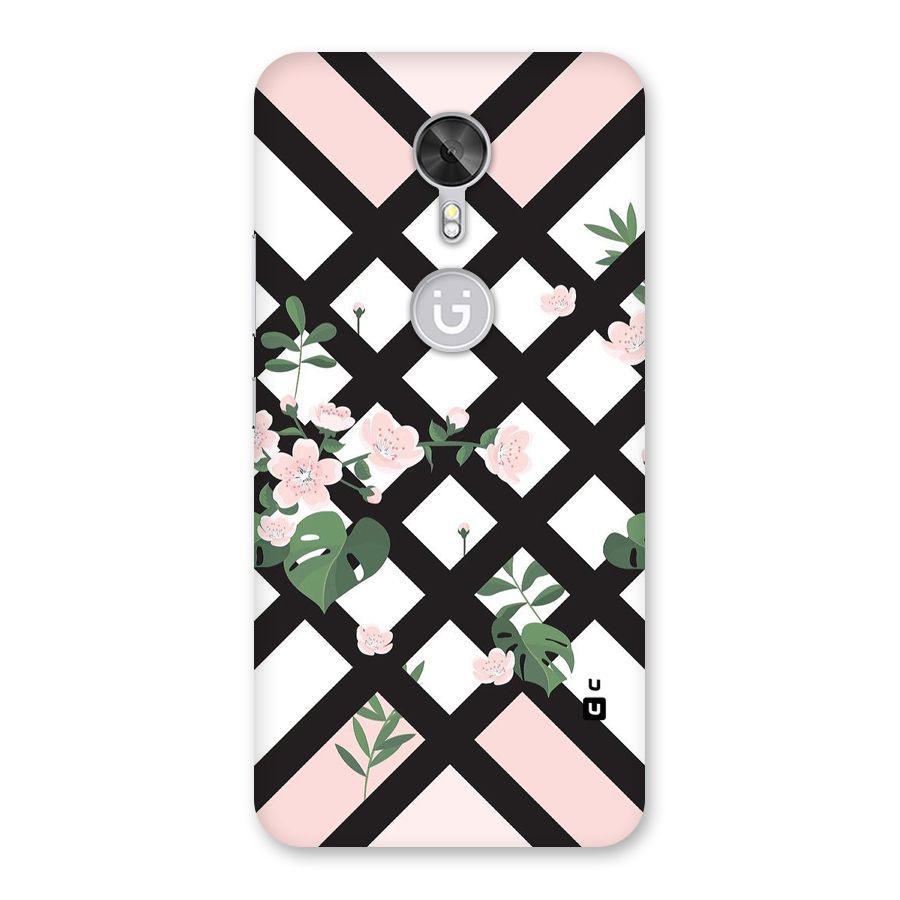 Check Floral Stripes Back Case for Gionee A1