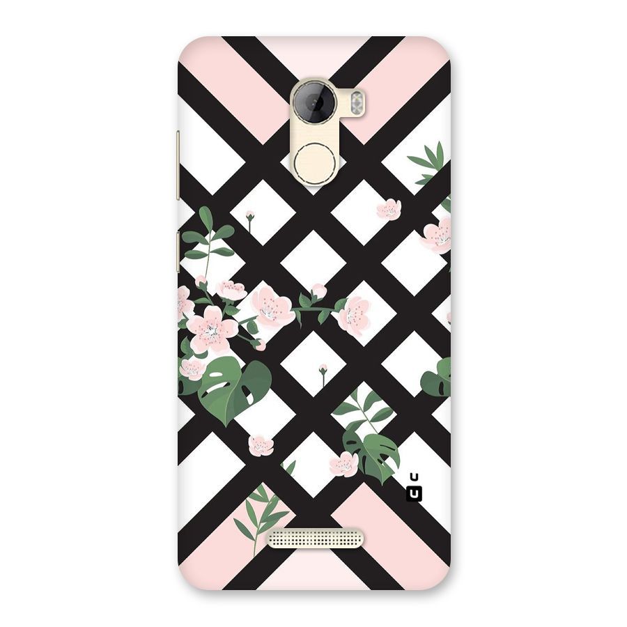 Check Floral Stripes Back Case for Gionee A1 LIte