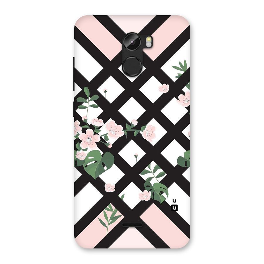 Check Floral Stripes Back Case for Gionee X1