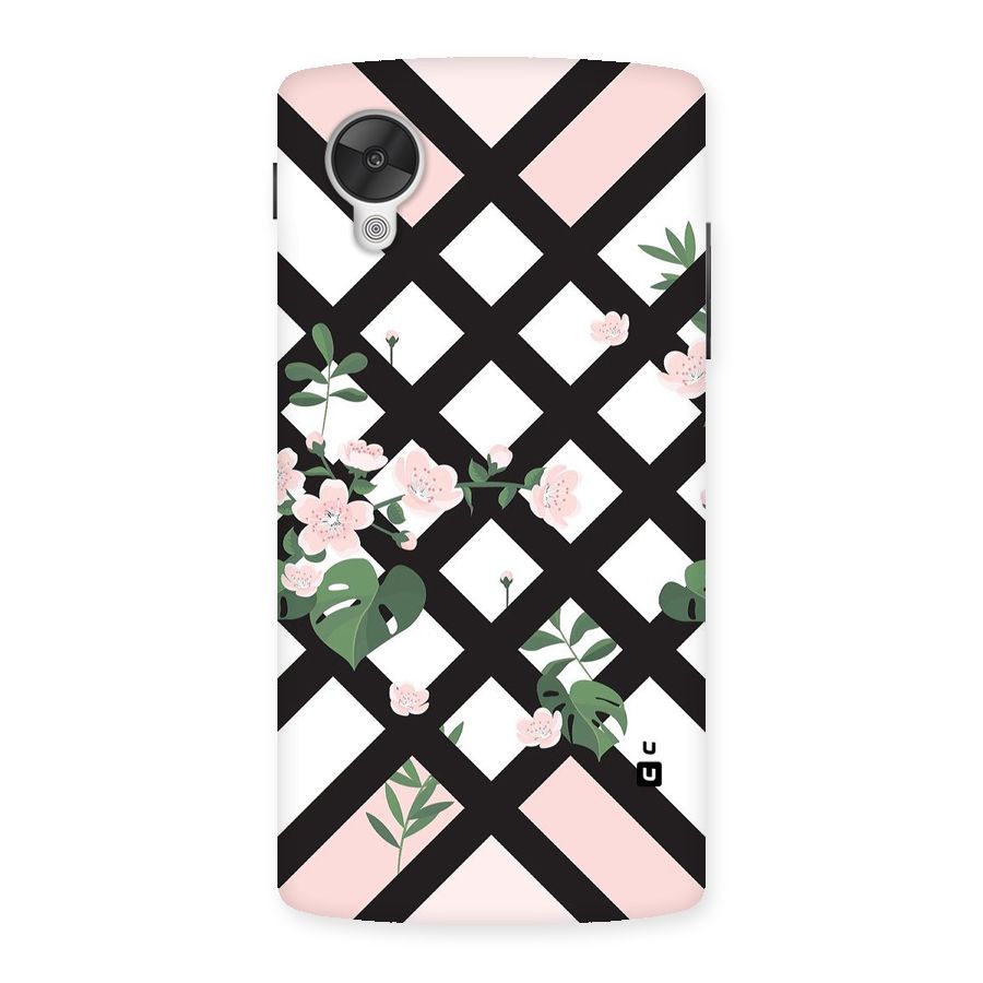 Check Floral Stripes Back Case for Google Nexsus 5