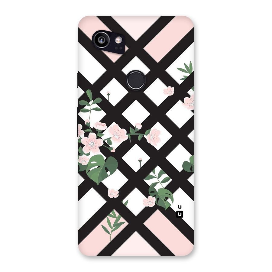 Check Floral Stripes Back Case for Google Pixel 2 XL