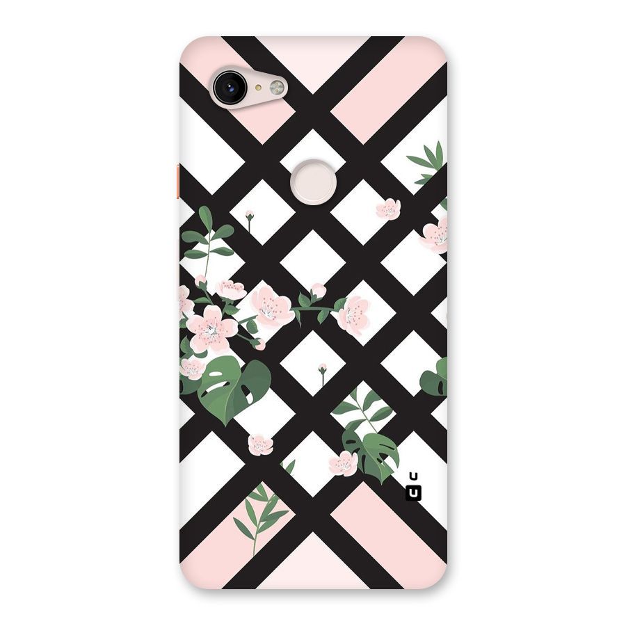Check Floral Stripes Back Case for Google Pixel 3 XL