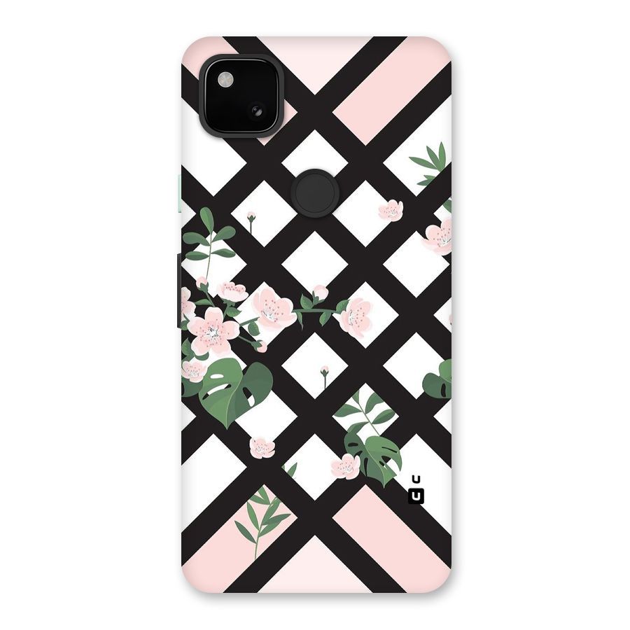 Check Floral Stripes Back Case for Google Pixel 4a