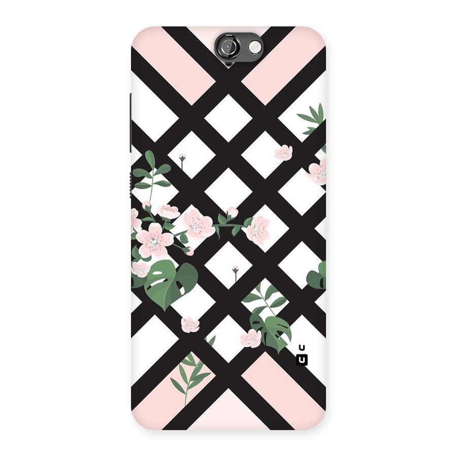 Check Floral Stripes Back Case for HTC One A9