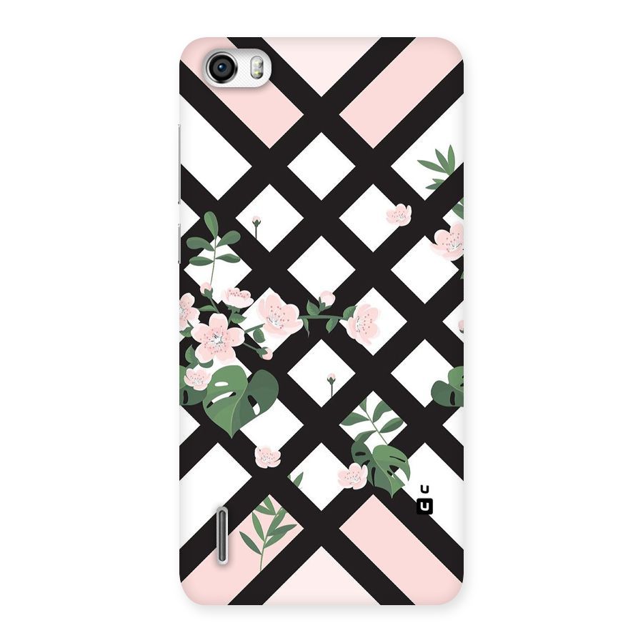 Check Floral Stripes Back Case for Honor 6
