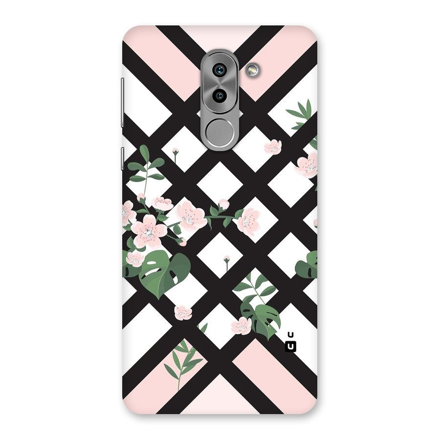Check Floral Stripes Back Case for Honor 6X
