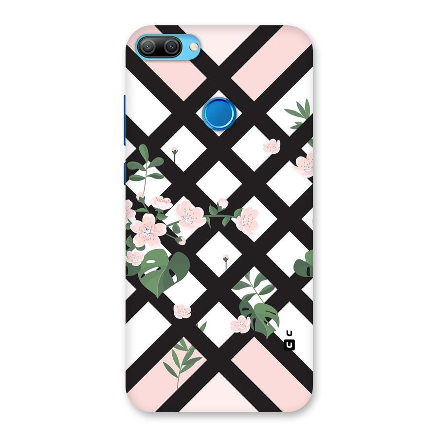 Check Floral Stripes Back Case for Honor 9N