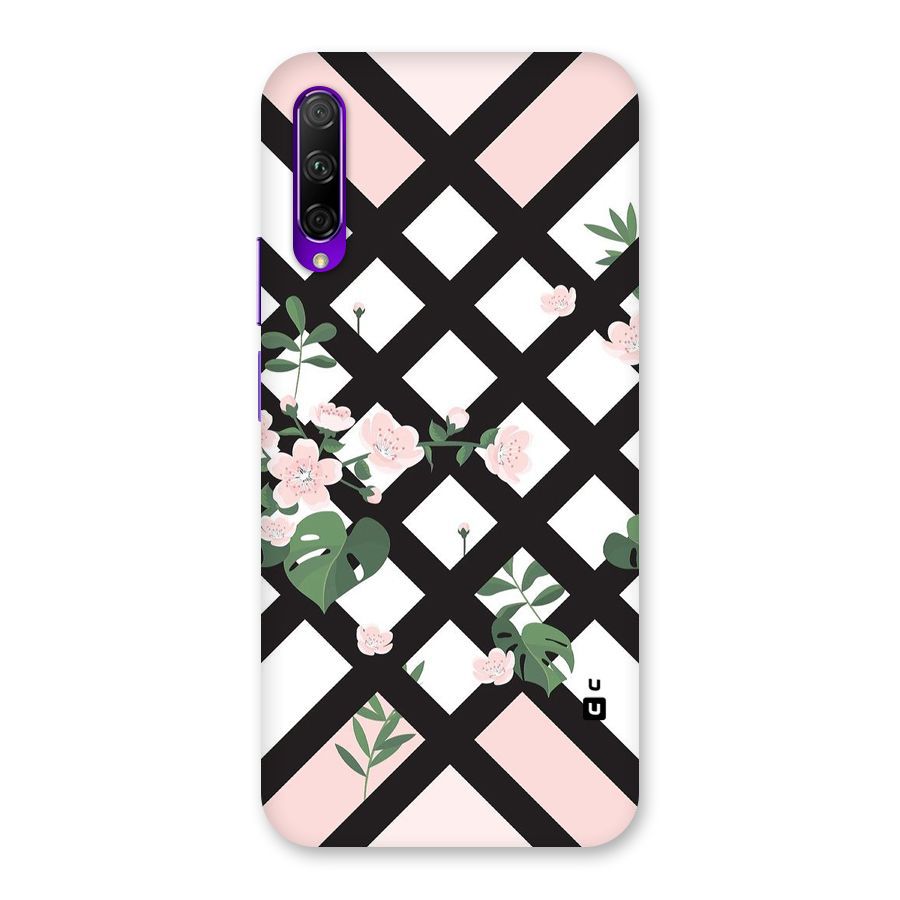 Check Floral Stripes Back Case for Honor 9X Pro