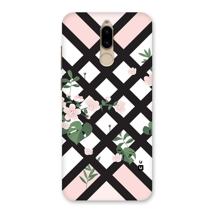 Check Floral Stripes Back Case for Honor 9i