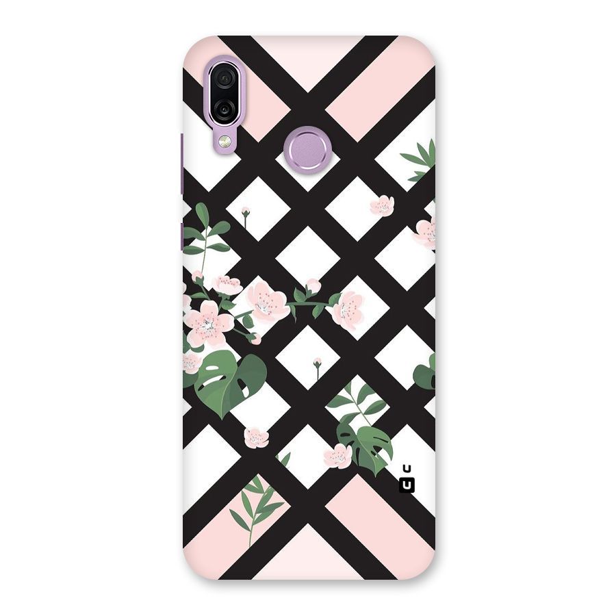 Check Floral Stripes Back Case for Honor Play