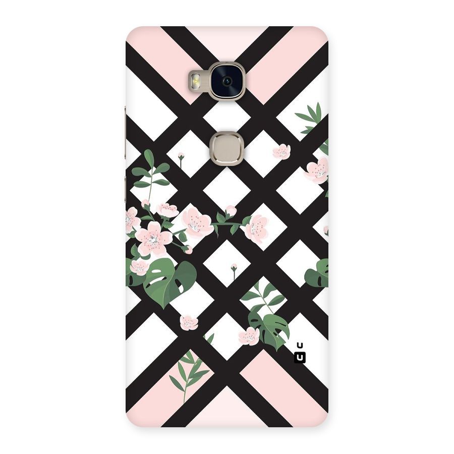 Check Floral Stripes Back Case for Huawei Honor 5X