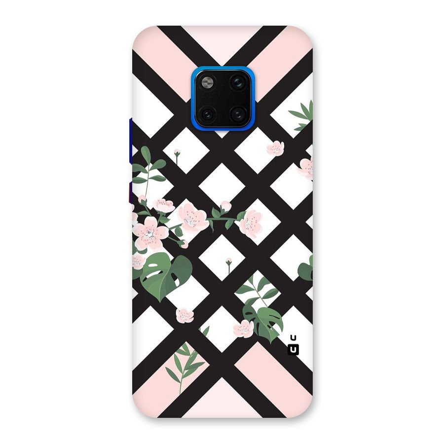 Check Floral Stripes Back Case for Huawei Mate 20 Pro