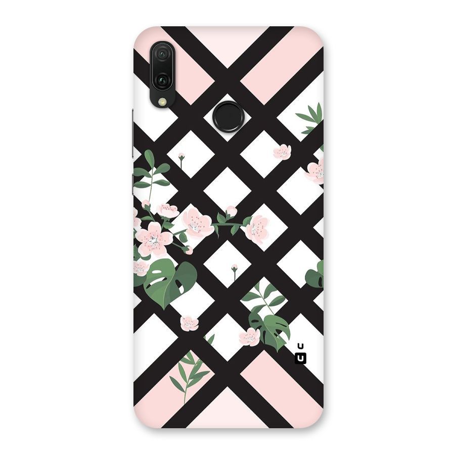 Check Floral Stripes Back Case for Huawei Y9 (2019)