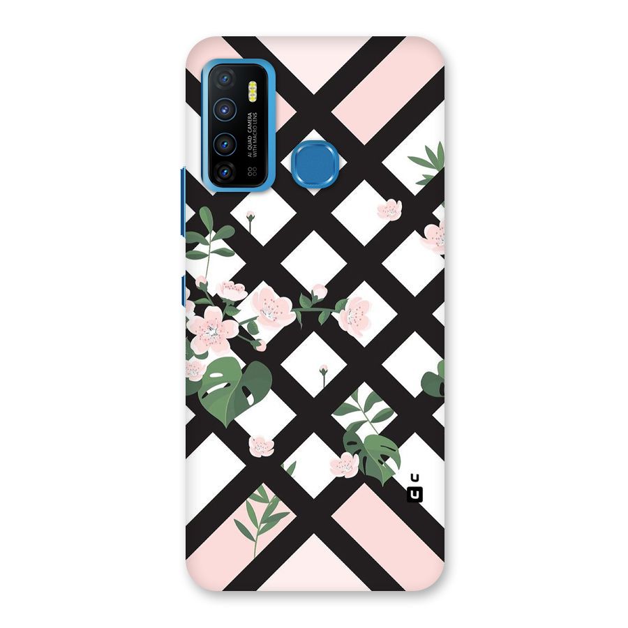Check Floral Stripes Back Case for Infinix Hot 9