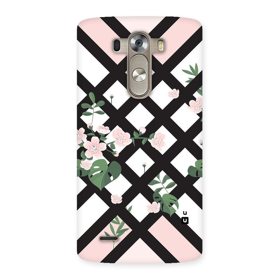 Check Floral Stripes Back Case for LG G3