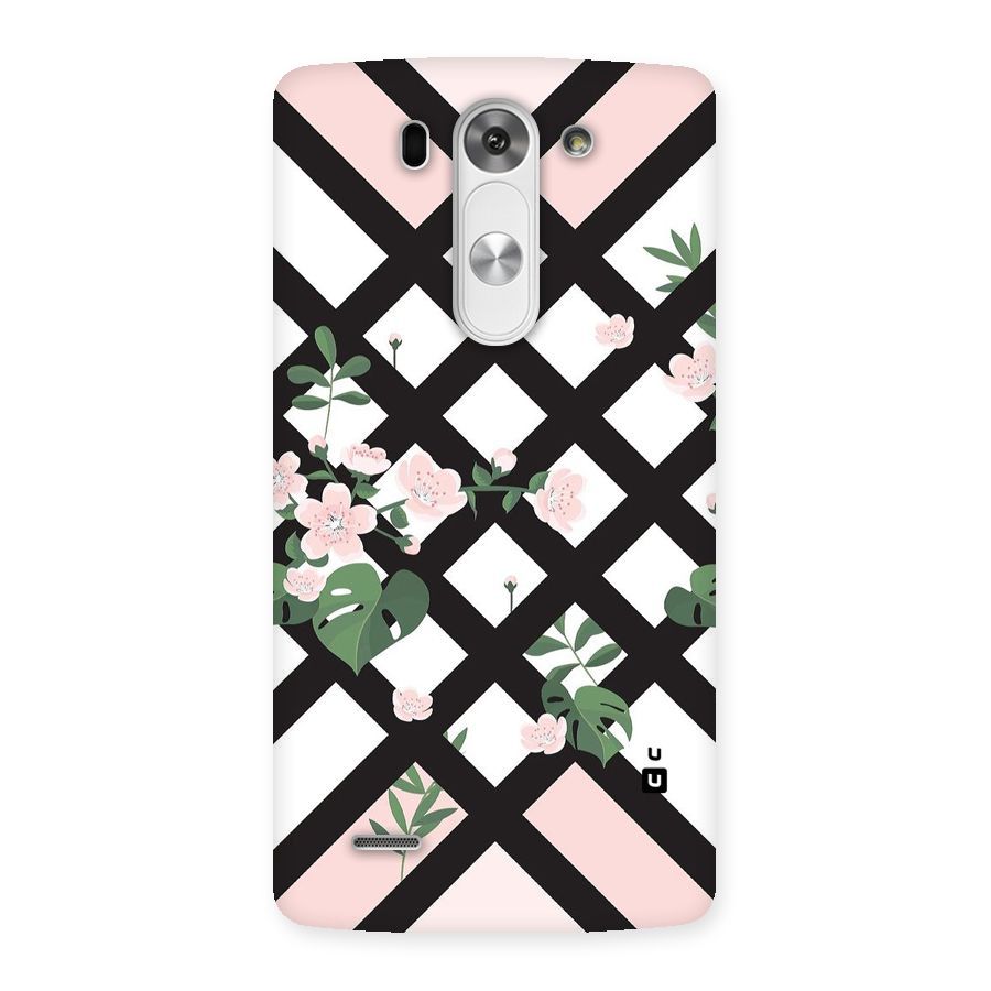 Check Floral Stripes Back Case for LG G3 Beat