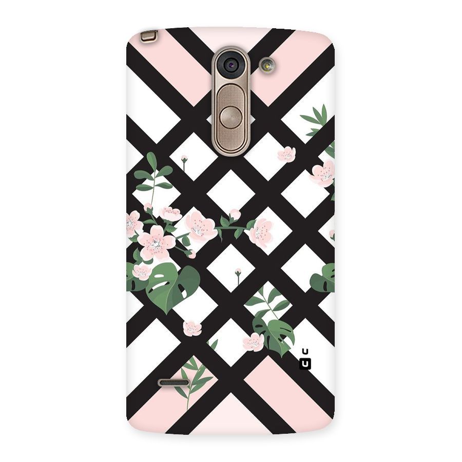 Check Floral Stripes Back Case for LG G3 Stylus