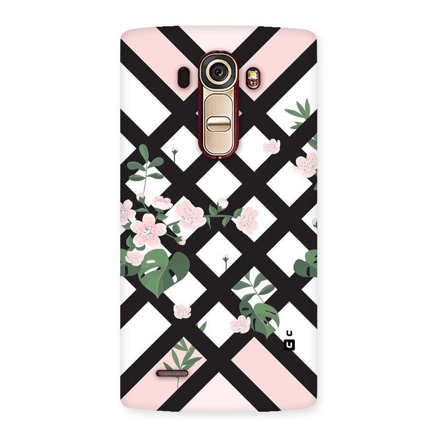 Check Floral Stripes Back Case for LG G4