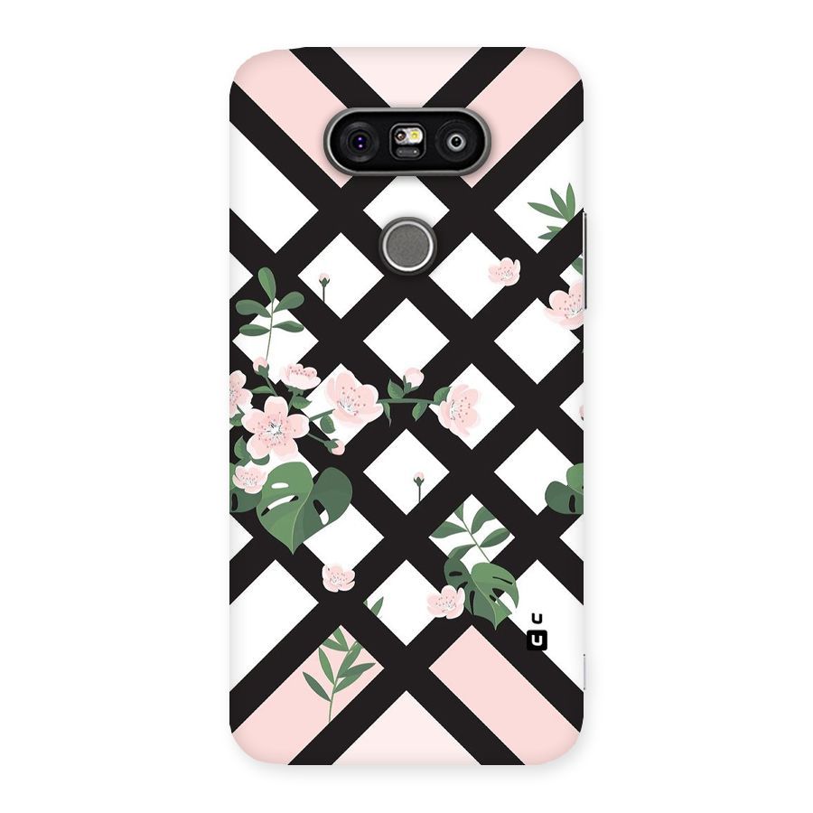 Check Floral Stripes Back Case for LG G5
