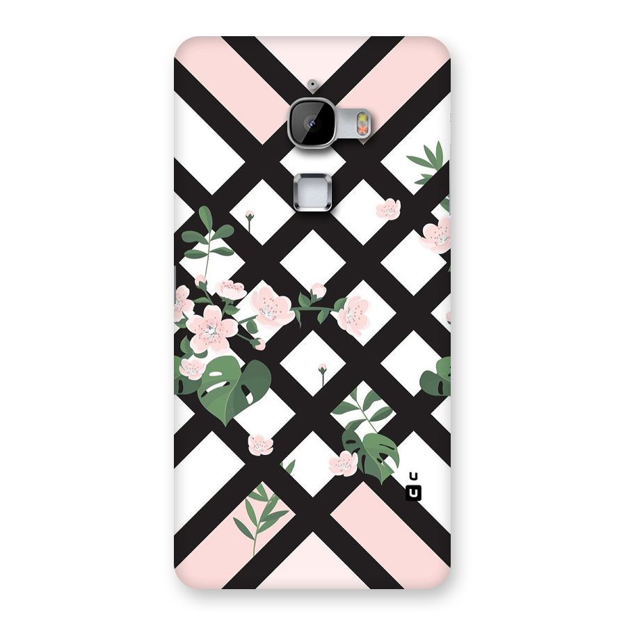 Check Floral Stripes Back Case for LeTv Le Max