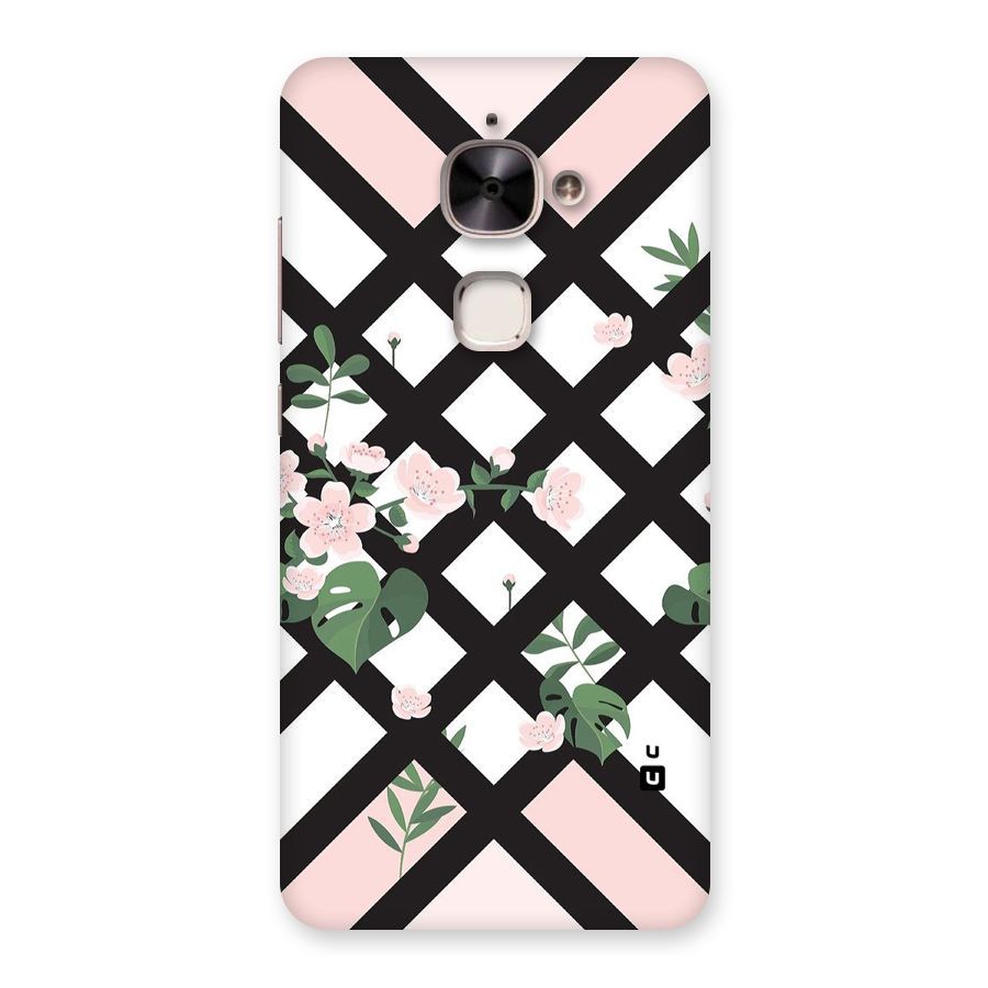 Check Floral Stripes Back Case for Le 2