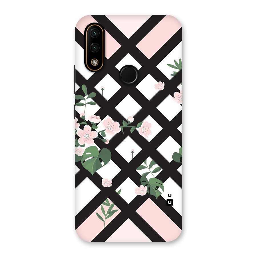 Check Floral Stripes Back Case for Lenovo A6 Note