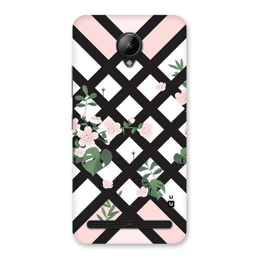 Check Floral Stripes Back Case for Lenovo C2