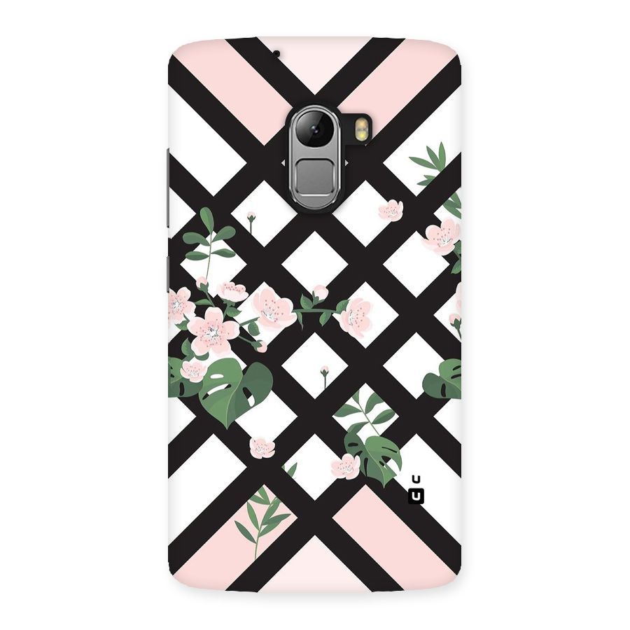 Check Floral Stripes Back Case for Lenovo K4 Note