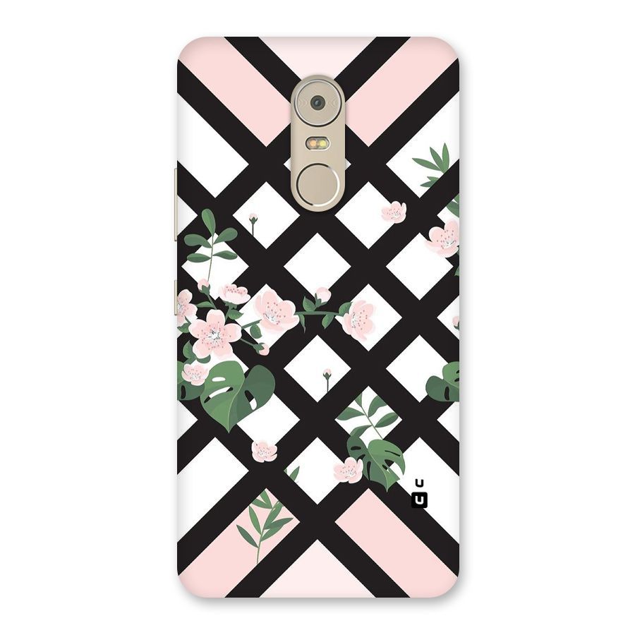 Check Floral Stripes Back Case for Lenovo K6 Note