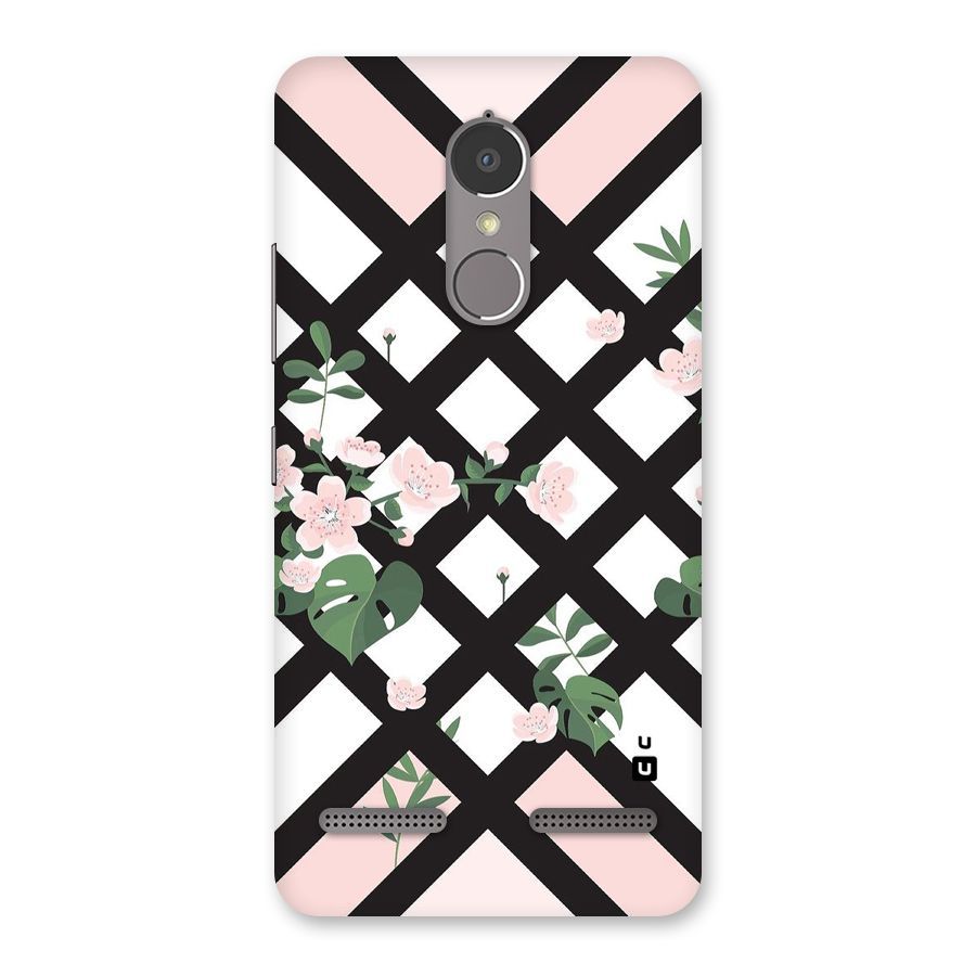 Check Floral Stripes Back Case for Lenovo K6 Power