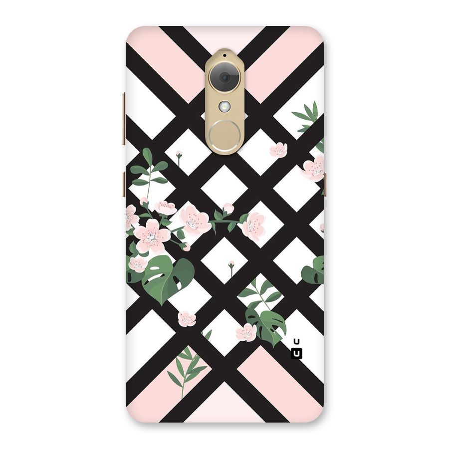 Check Floral Stripes Back Case for Lenovo K8