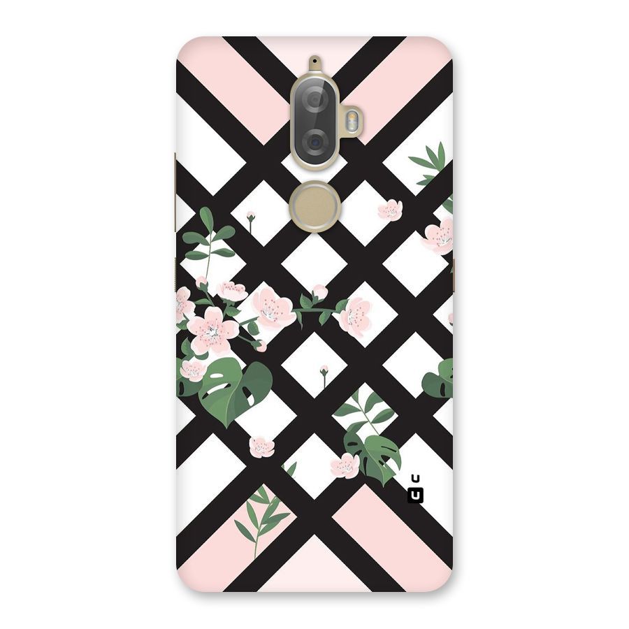 Check Floral Stripes Back Case for Lenovo K8 Plus