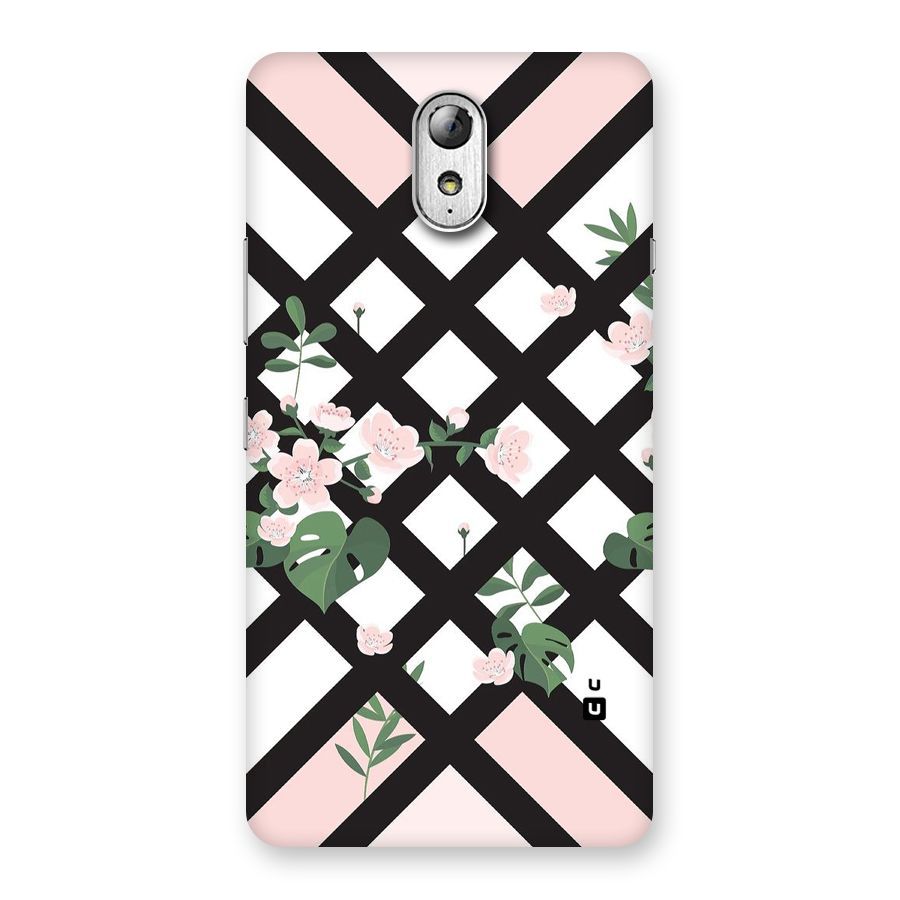 Check Floral Stripes Back Case for Lenovo Vibe P1M