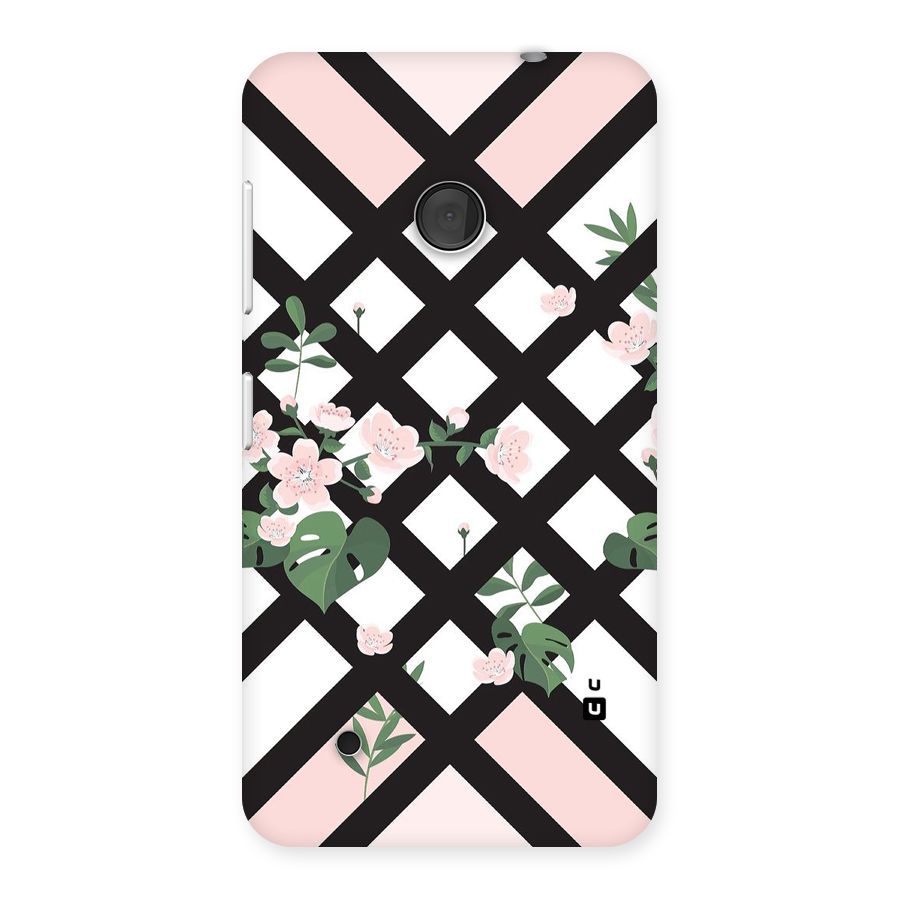 Check Floral Stripes Back Case for Lumia 530