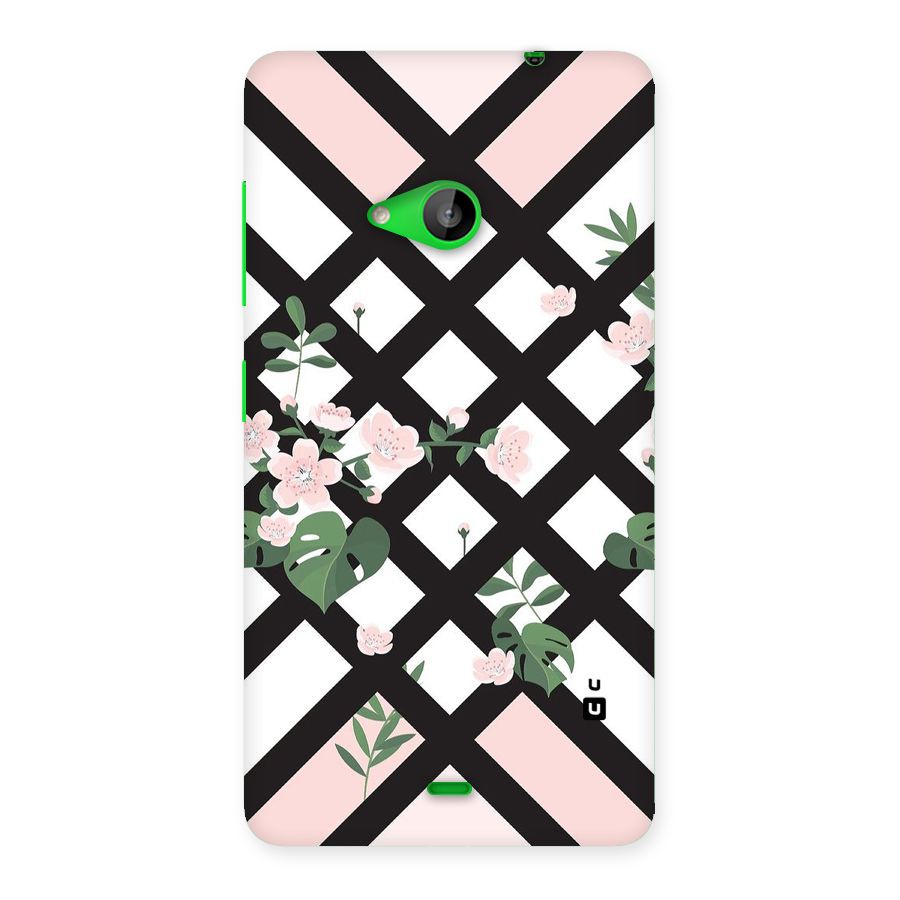 Check Floral Stripes Back Case for Lumia 535