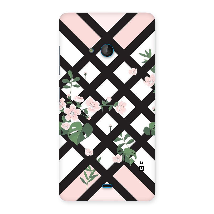 Check Floral Stripes Back Case for Lumia 540