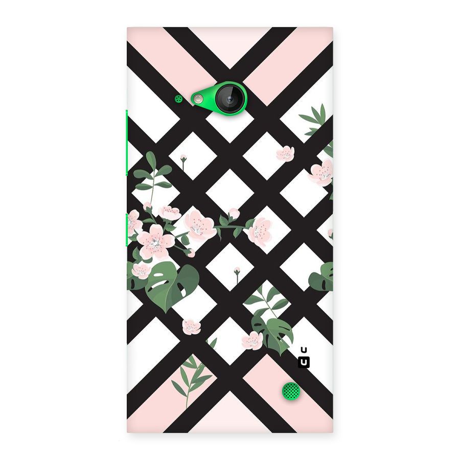 Check Floral Stripes Back Case for Lumia 730