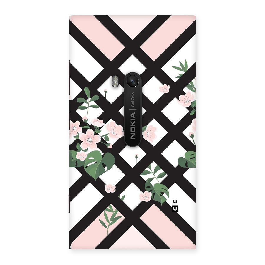 Check Floral Stripes Back Case for Lumia 920