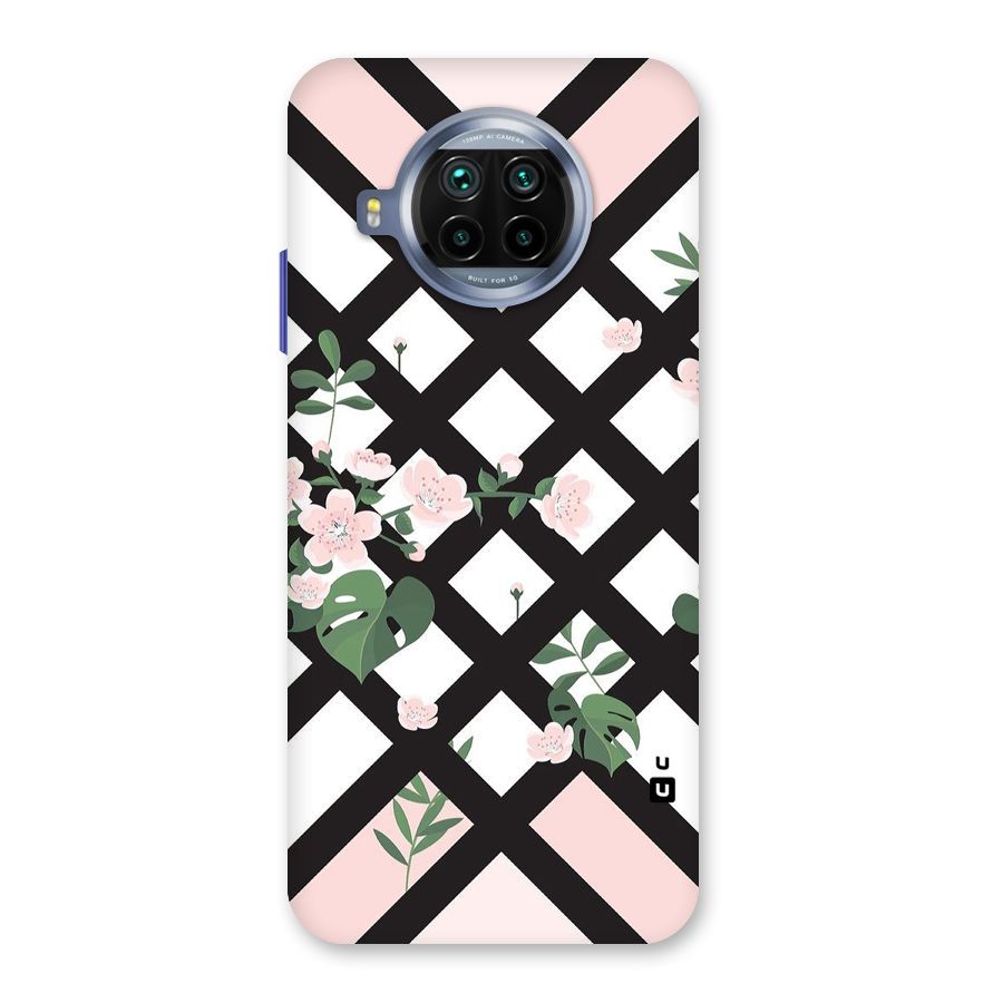 Check Floral Stripes Back Case for Mi 10i