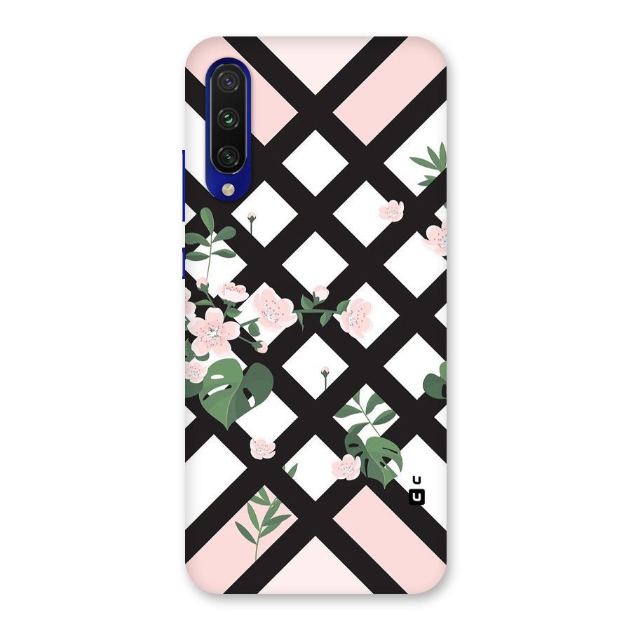 Check Floral Stripes Back Case for Mi A3