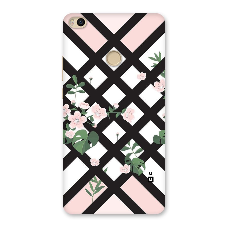 Check Floral Stripes Back Case for Mi Max 2