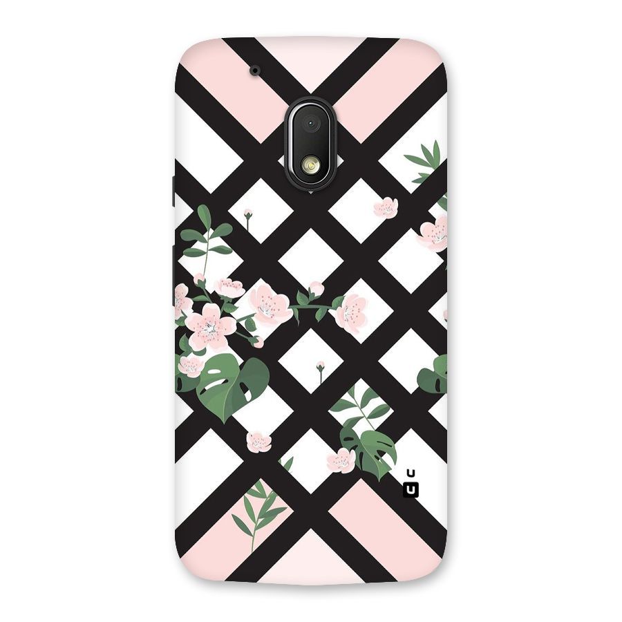 Check Floral Stripes Back Case for Moto G4 Play