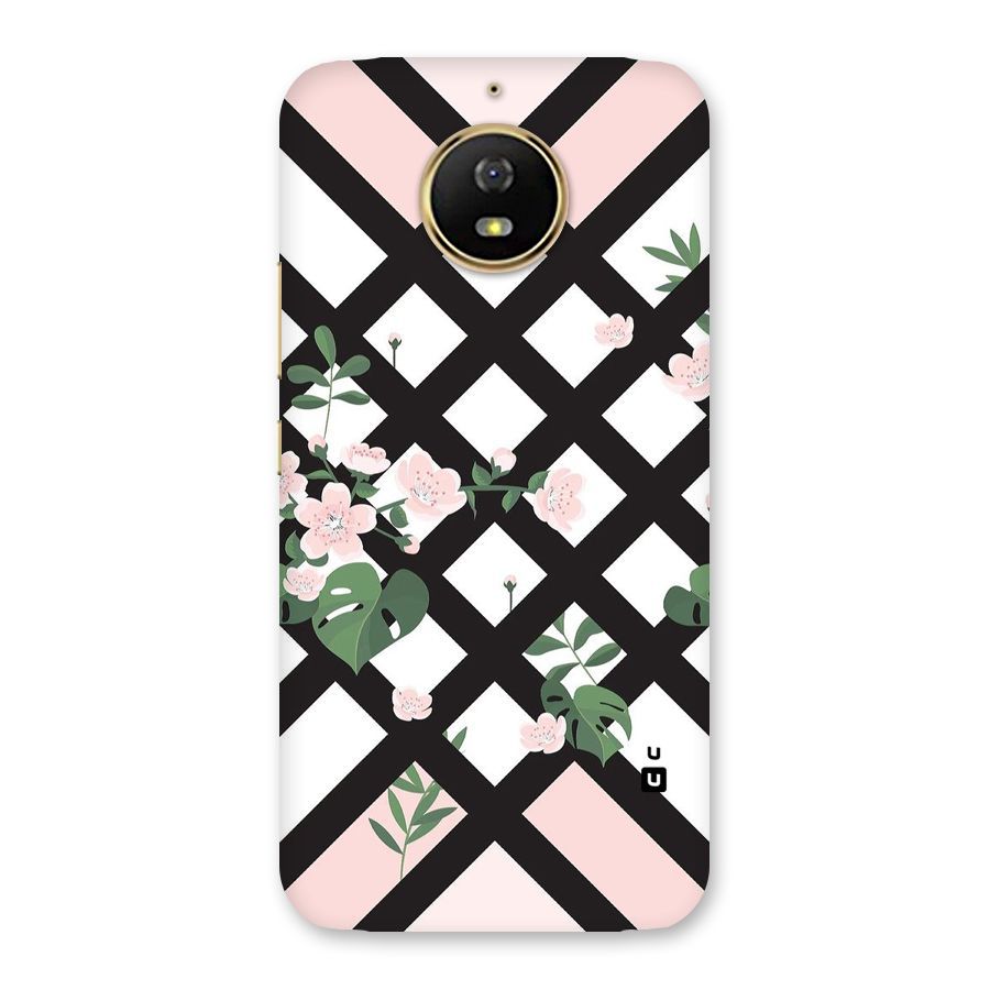 Check Floral Stripes Back Case for Moto G5s