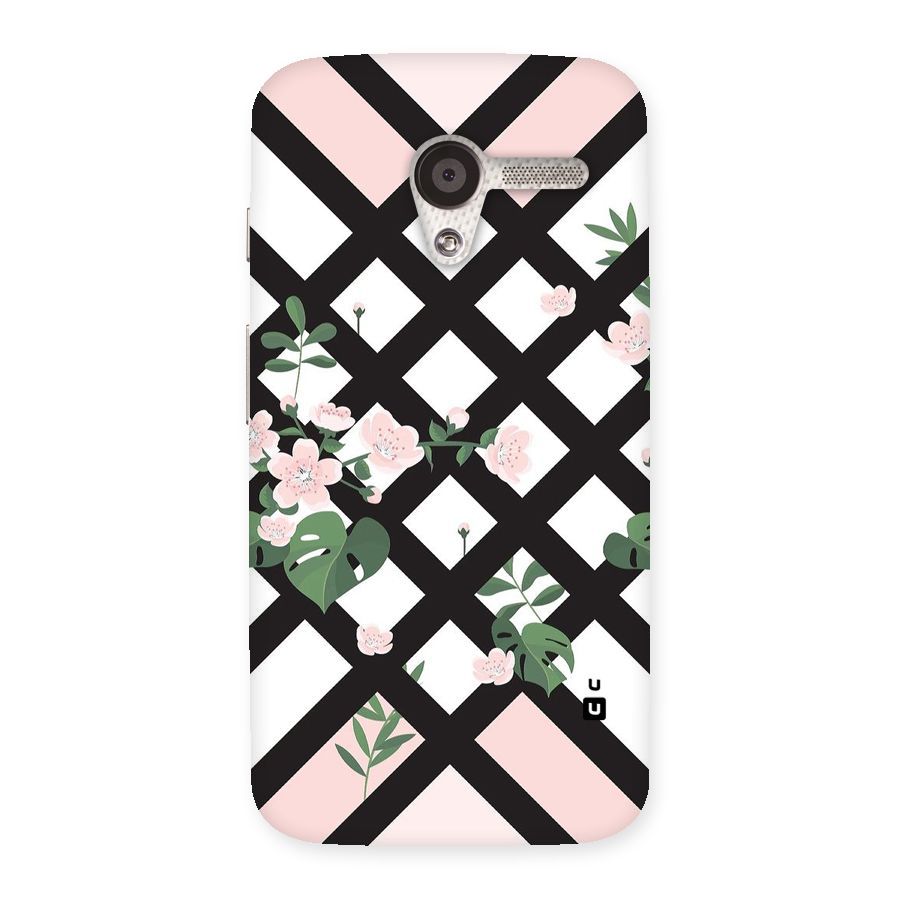 Check Floral Stripes Back Case for Moto X