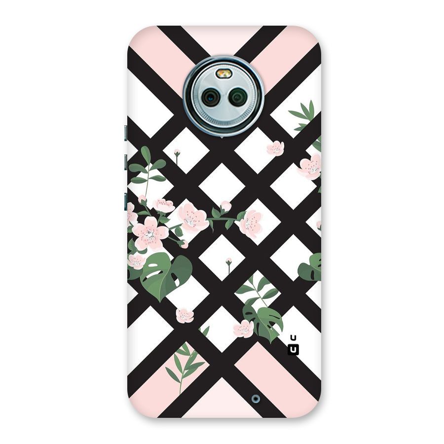 Check Floral Stripes Back Case for Moto X4