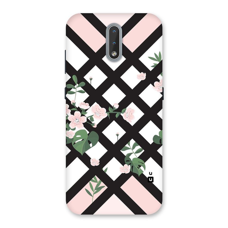 Check Floral Stripes Back Case for Nokia 2.3