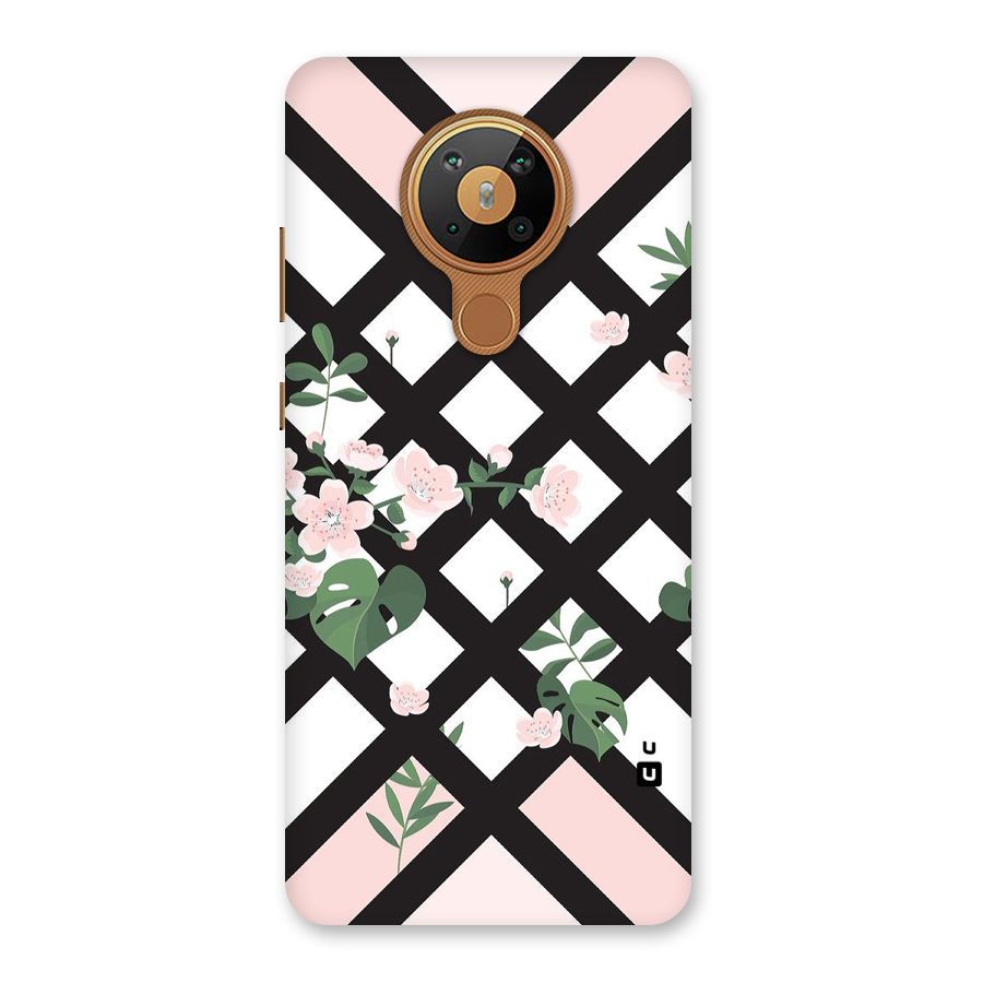 Check Floral Stripes Back Case for Nokia 5.3