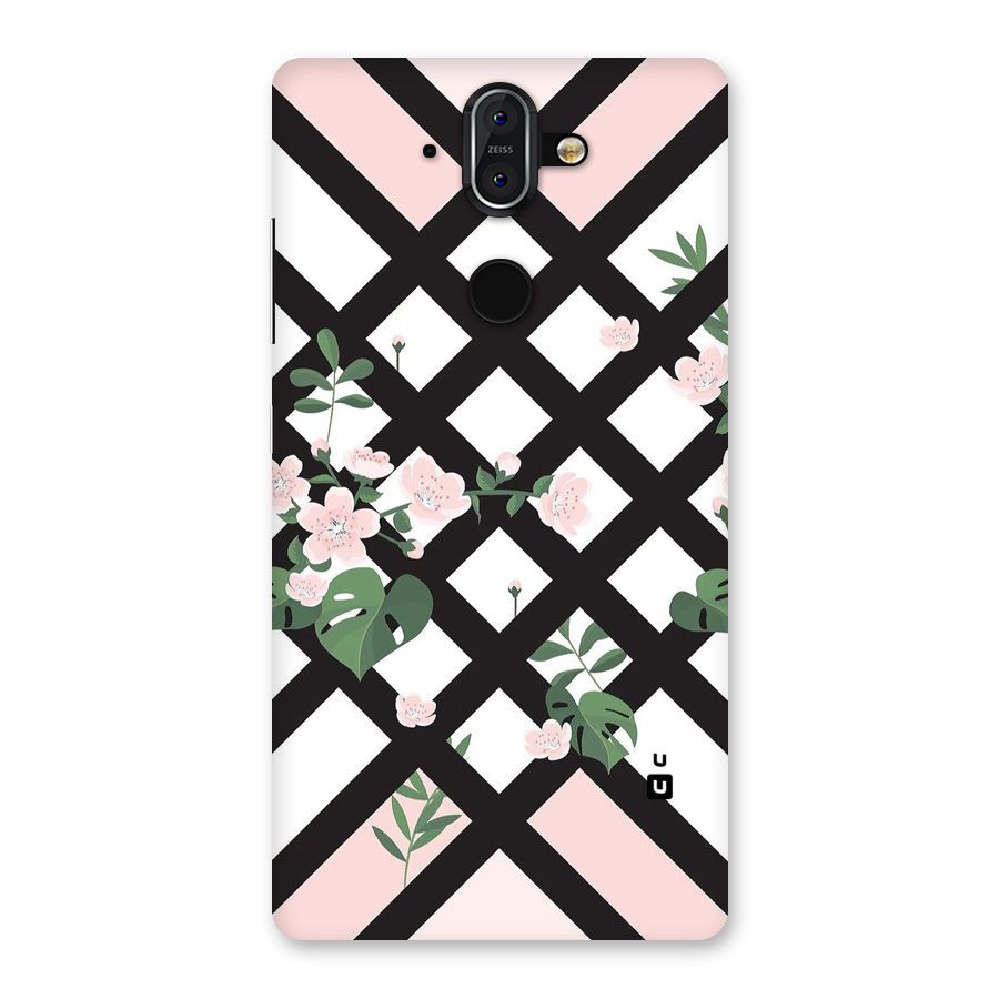 Check Floral Stripes Back Case for Nokia 8 Sirocco