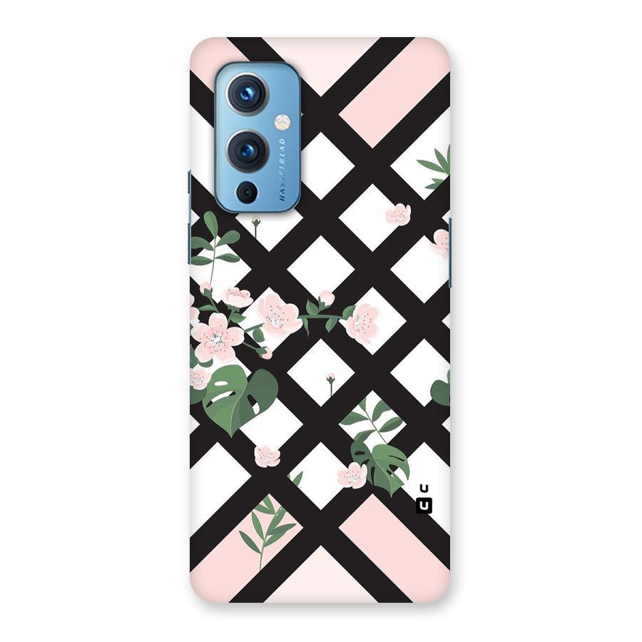 Check Floral Stripes Back Case for OnePlus 9