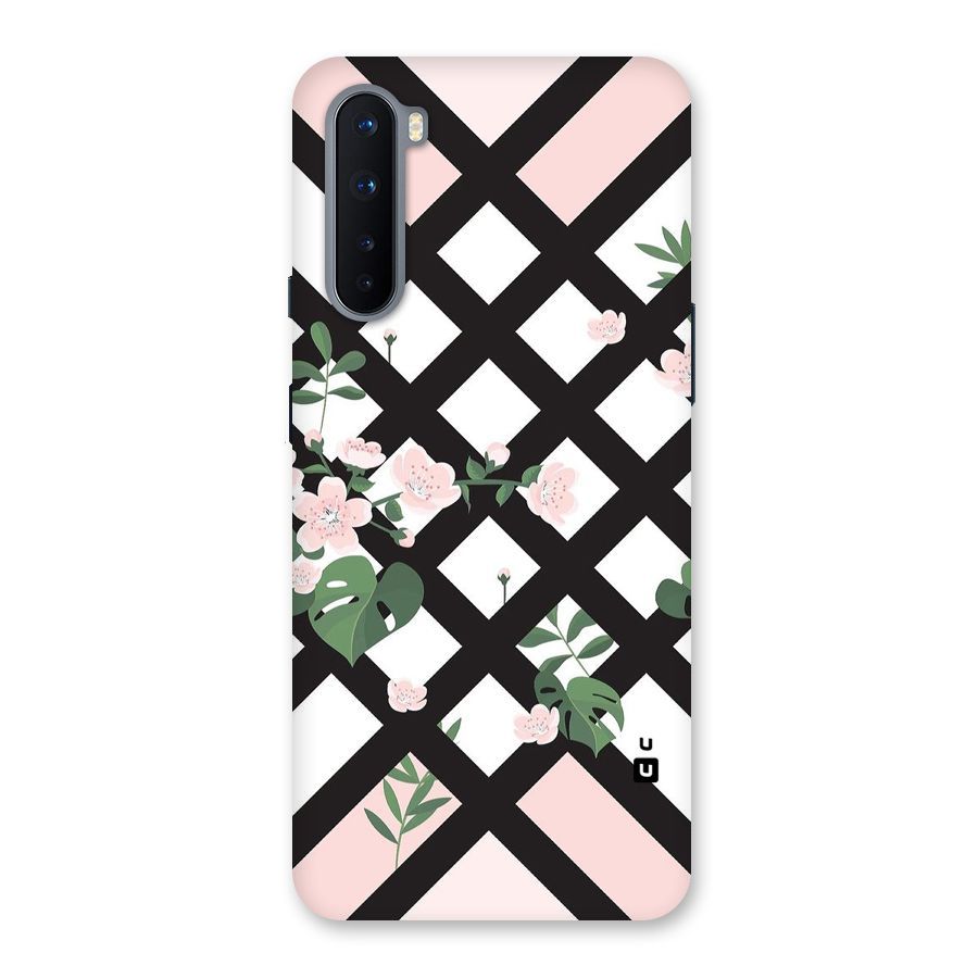 Check Floral Stripes Back Case for OnePlus Nord